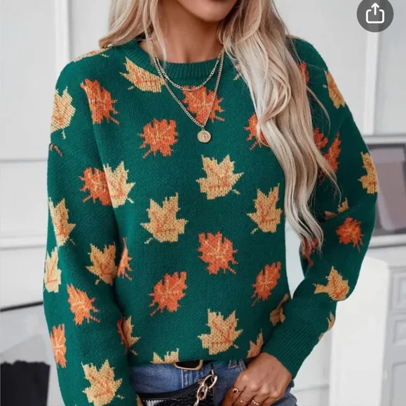 NEW The Big Fall Leaf Cozy Sweater - Picture 6 of 6